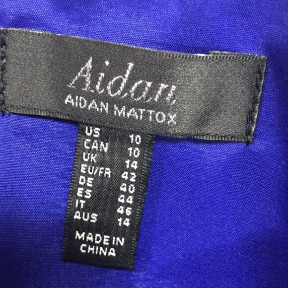 Aidan Mattox Women's Blue Strapless Crepe Jumpsuit - Picture 8 of 9